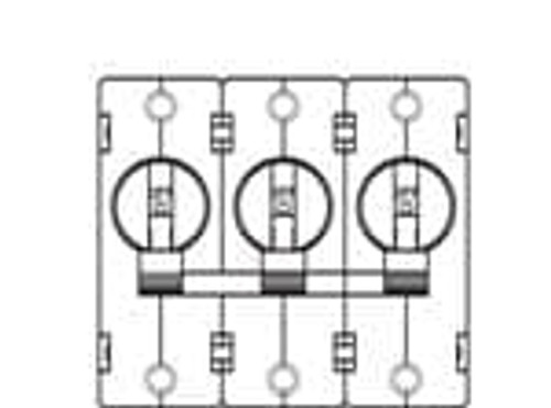 BA3-B0-46-620-111-D Hydraulic Magnetic Circuit Breaker 20 A 277 VAC 80 VDC 3 Pole  Handle - 40 C + 85 C