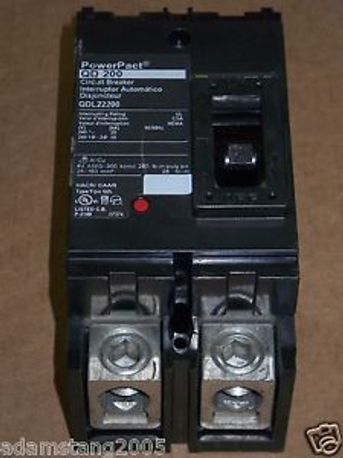 Square D QD 200 2 pole 200 amp 240v QDL22200 Powerpact Circuit Breaker QDL
