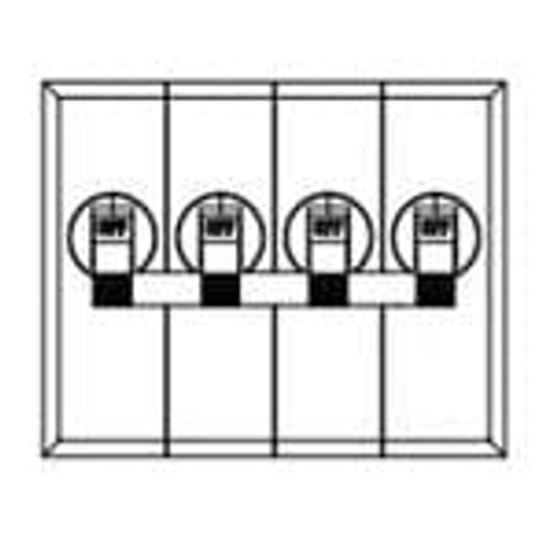 AA4-X0-12-543-M22-C Hydraulic Magnetic Circuit Breakers  277 VAC 80 VDC 4 Pole  Handle - 40 C + 85 C