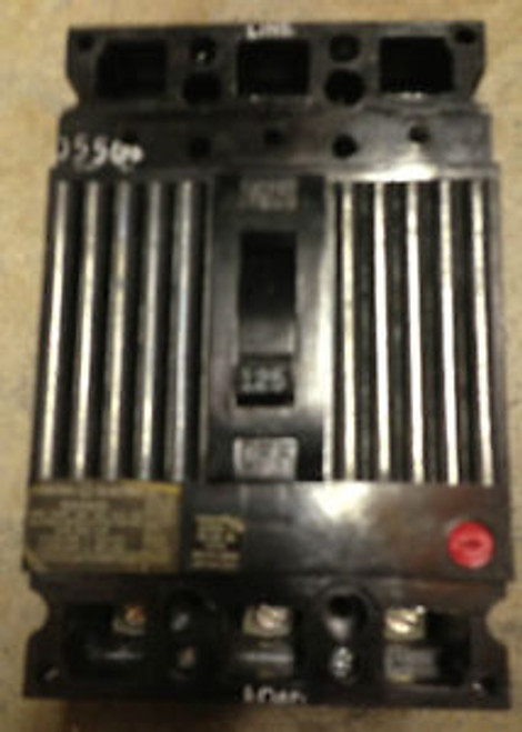 GENERAL ELECTRIC TED134125 3 POLE 125 AMP 480 VOLT BOLT IN OLD STYLE BREAKER