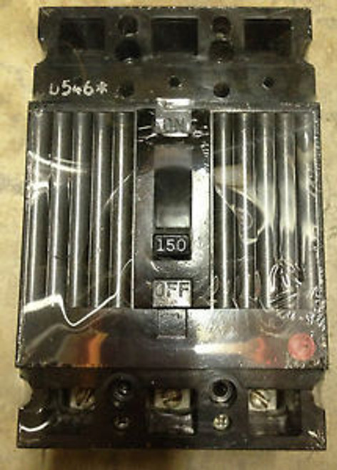 GENERAL ELECTRIC TED134150 3 POLE 150 AMP 480 VOLT BOLT IN OLD STYLE BREAKER