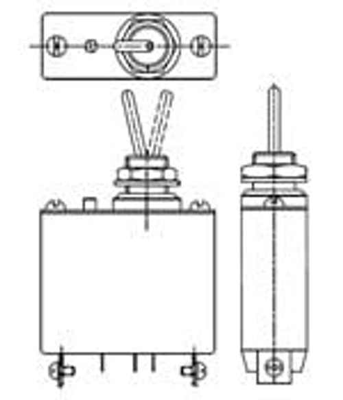 M55629/20-RR  15 A 250 VAC  1 Pole  Toggle - 40 C + 85 C