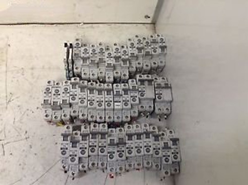 Grab Box of 32 Single/Double Pole Allen Bradley Circuit Breakers 2-20 Amp