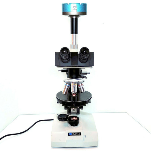 Meiji Ml9300 Polarizing Light Microscope Plm Trinocular Bertrand Pol Camera #604