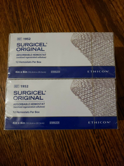 Surgicel- 4In X 8In (12)Hemostats Per Box Original 1952- Sealed (16) Total Boxes
