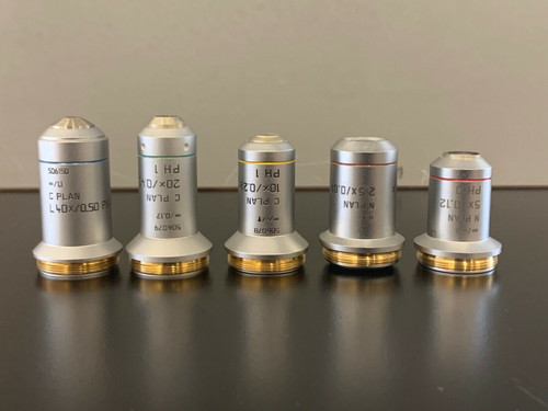 Set Of 5 Leica 40X 20X 10X 2.5X 5X Objectives