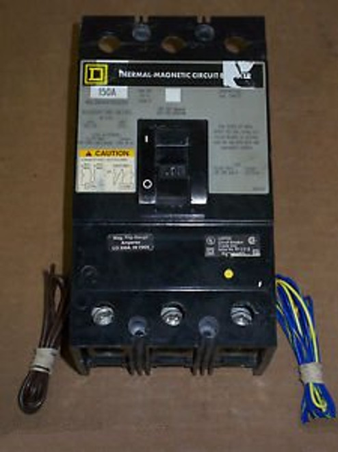 Square D KHL 3 pole 150 amp 600v KHL3615017DC2315 Circuit Breaker UVR/Auxiliary