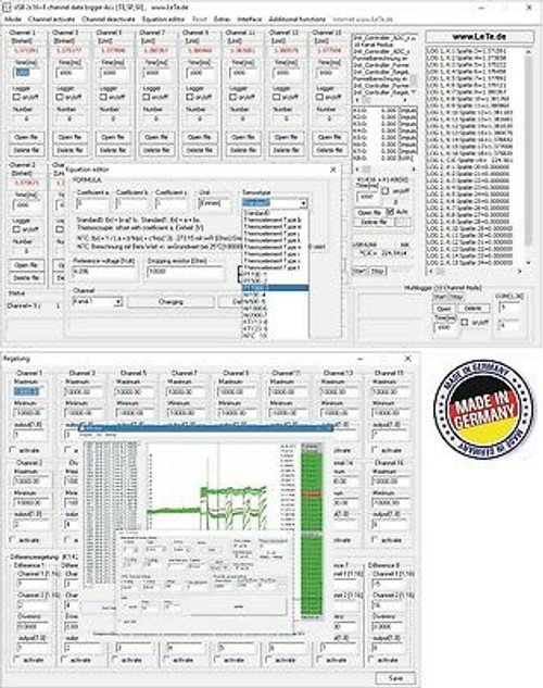 Multichannel 16-Channel Data Logger, Voltage, Current, Humidity