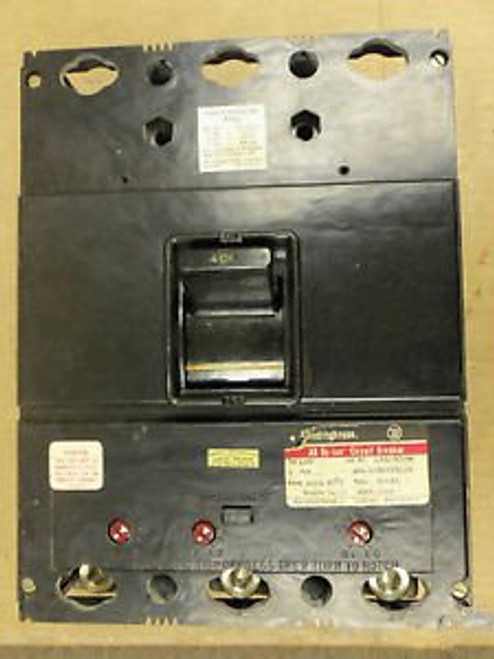 WESTINGHOUSE LA LAB LAB3400W 3 POLE 400 AMP 600V CIRCUIT BREAKER