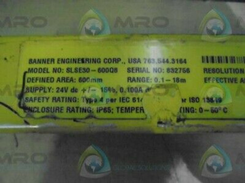 Banner Engineering Sle30-600Q8  Used