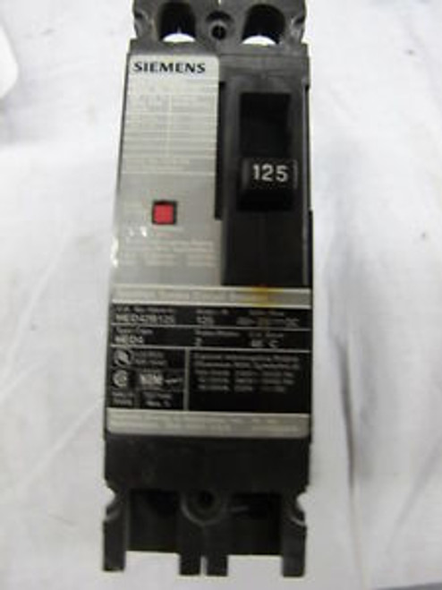 Siemens HED42B125 2 POLE 125 AMP 480 VOLT Circuit Breaker
