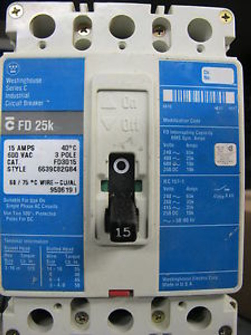 Westinghouse FD3015 Circuit Breaker, Blue Label
