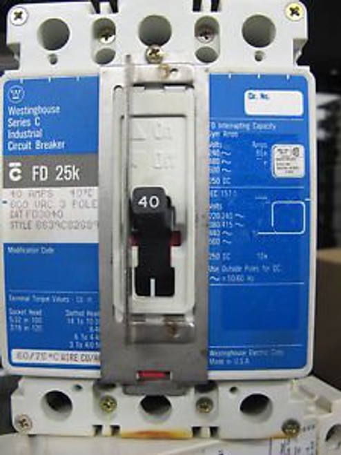 Westinghouse FD3040 Circuit Breaker, Blue Label