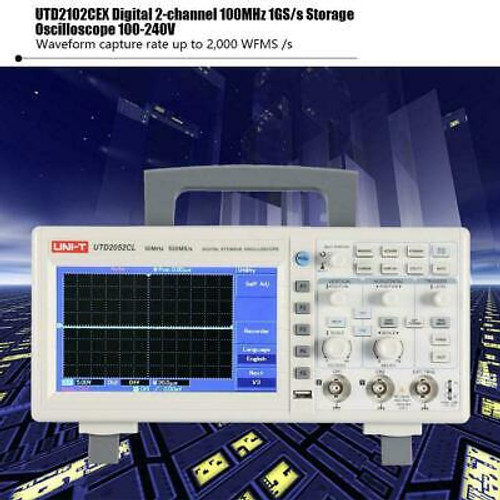 Uni-T Utd2102Cex Digital 2-Channel 100Mhz 1Gs/S Storage Oscilloscope 100-240V