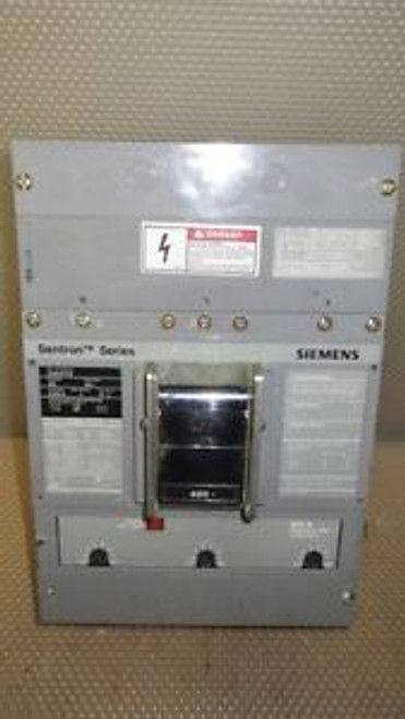 SIEMENS SENTRON BREAKER 400 AMP 600 VAC 3 POLE WITH 400 AMP TRIP MODEL HJD63F400