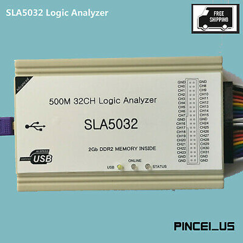 Sla5032 Logic Analyzer 500M 32 Ch Adjustable 1-64M Compatible With Windows Pc66