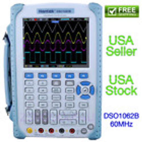 Hantek Dso1062B 2-In-1 Handheld Oscilloscope 2Ch 60Mhz 1Gsa/S 1M Mem 6000 Ct Dmm