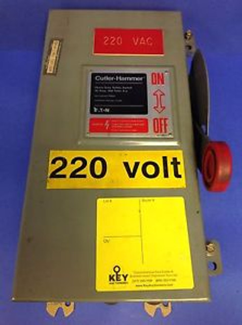 CUTLER-HAMMER EATON 30A 600VAC 250VDC 3-POLE TYPE 12(3R) SAFETY SWITCH DH361UDK