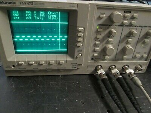 Tektronix Tas475 100Mhz 4 Ch. Analog Oscilloscope & Probes Calibrated Bright Crt