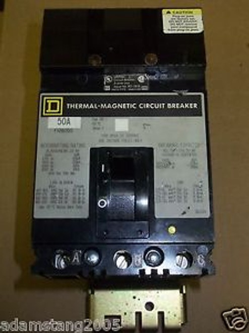 New Square D FH 3 pole 50 amp 600v FH36050 Circuit Breaker