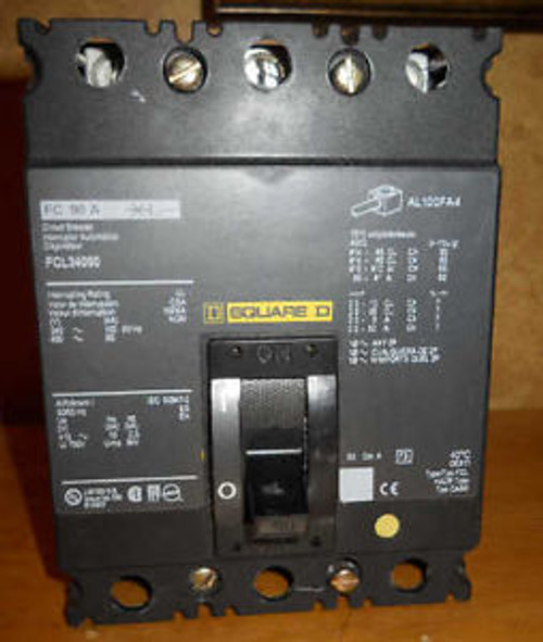 SQUARE D FCL34090 90A 3P 480V Circuit Breaker FCL34090