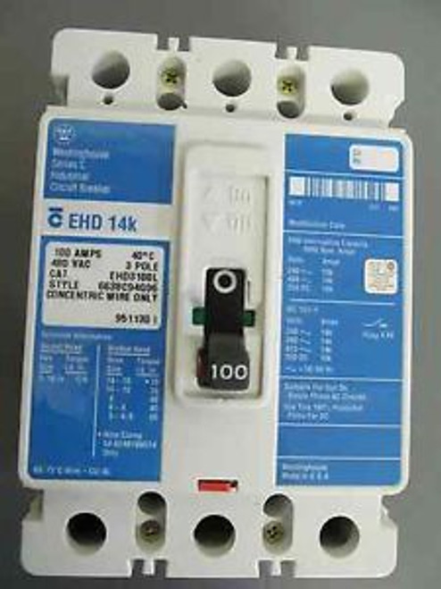 Westinghouse EHD3100L 100 Amp 3 Pole 480 V Circuit Breaker