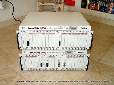 2 Spirent Netcom Smartbits Smb-2000 Lan Wan Rf Test Units Smart Cards