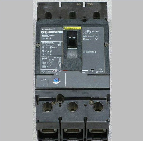 Square D JGL36225 Circuit Breaker, 225 Amp, 600 V, Used