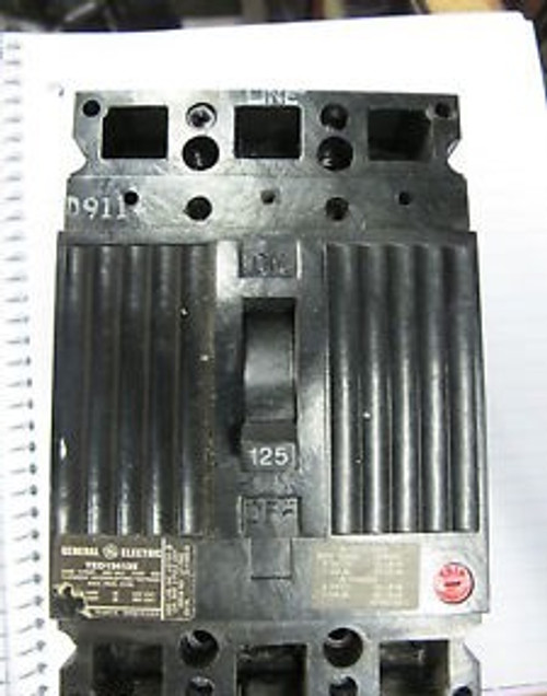 GE TED134125 3 POLE 125 AMP 480 Circuit Breaker