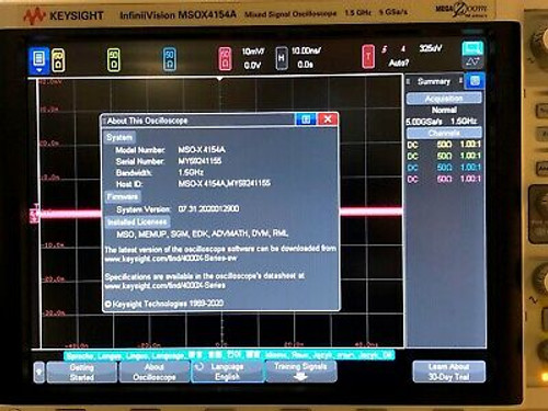 Keysight Used Msox4154A Oscilloscope, Mixed Signal, 4 16-Ch, 1.5 Ghz Accessories