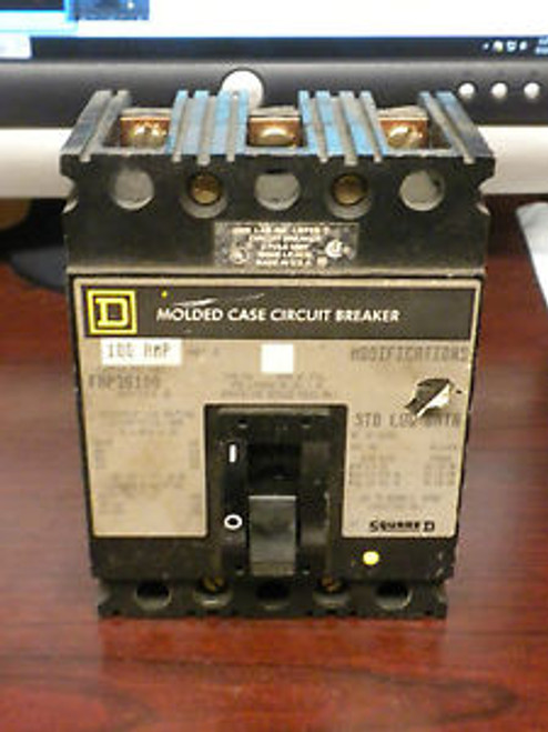 SQUARE D 100 AMP MOLDED CASE CIRCUIT BREAKER FAP36100