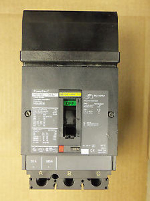 Square D HG 060 3 pole 30 amp 600v HGA36030 PowerPact Circuit Breaker HGA