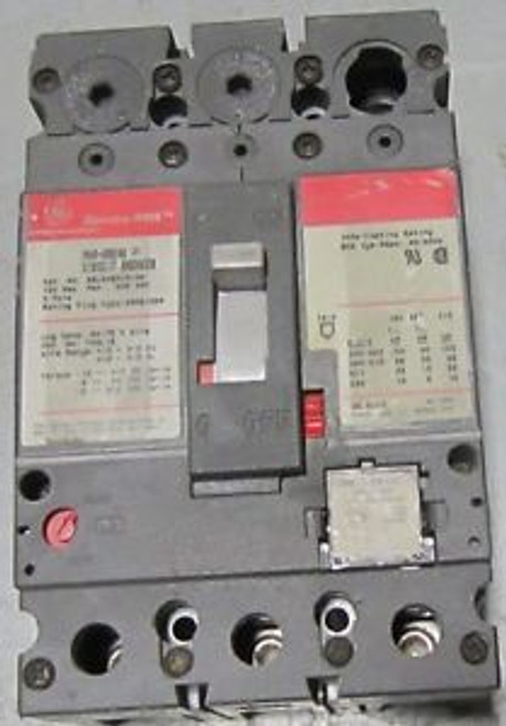 GENERAL ELECTRIC SPECTRA SELA36AI0100  600V  100A  3P CIRCUIT BREAKER SRPE100A80