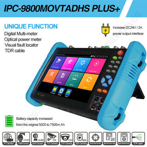 7 Camera Tester 4K H.265 Ahd Cvi Tvi Sdi Multimeter Tdr Ipc-9800Movtadhs Plus+