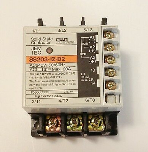 Solid State Contactor Fuji Electric Ss203-1Z-D2 Ac240V, 50-60Hz