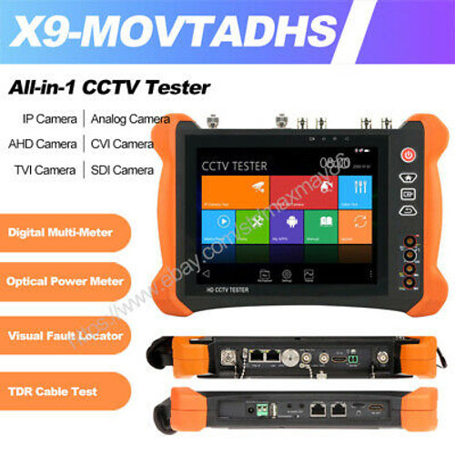 8 Touch Ahd Cvi Tvi Sdi Dmm Tdr Vfl 4K H.265 Ip Camera Cctv Tester X9-Movtadhs