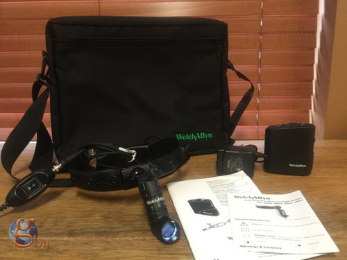 New  Welch Allyn Solid State 49020 Procedure Headlight System Case & Battery