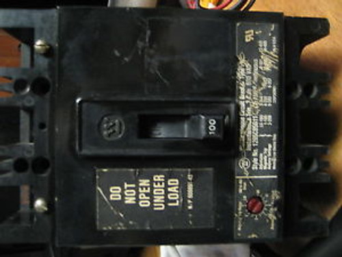 Westinghouse 100 AMP 3 POLE 1265C95G11 Circuit Breaker Type FB     M-76