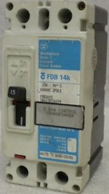 WESTINGHOUSE FDB2015  600 VAC  15 Amp  2 Pole CIRCUIT BREAKER