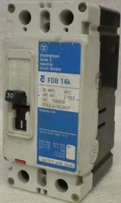 WESTINGHOUSE FDB2030  600 VAC  30 Amp  2 Pole CIRCUIT BREAKER