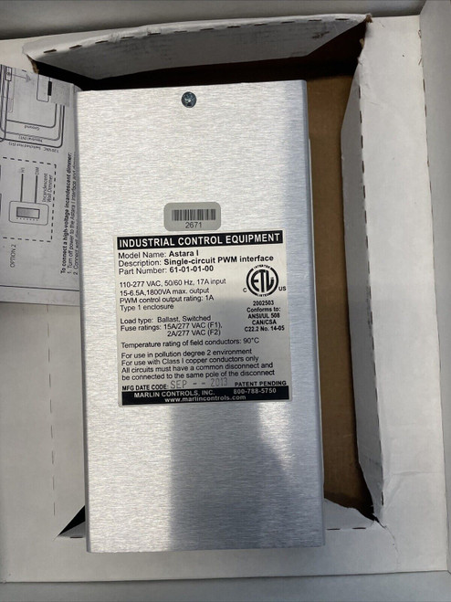 6521 MP Marlin Controls 61-01-01-00 Astara I Universal Single-Circuit Pwm Interface
