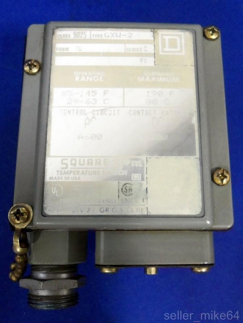 SQUARE D TEMPERATURE SWITCH 9025 GXW-2