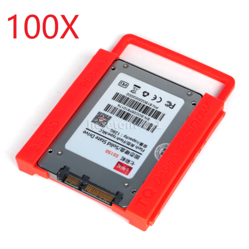 100X Hot 2.5 To 3.5 Adapter Bracket Ssd Hdd Notebook Mounting Tray Caddy Bay