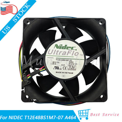New For Nidec T12E48Bs1M7-07 A464 Cooling Fan 48V 1.45A 69.6W 4-Pin 12012038Mm