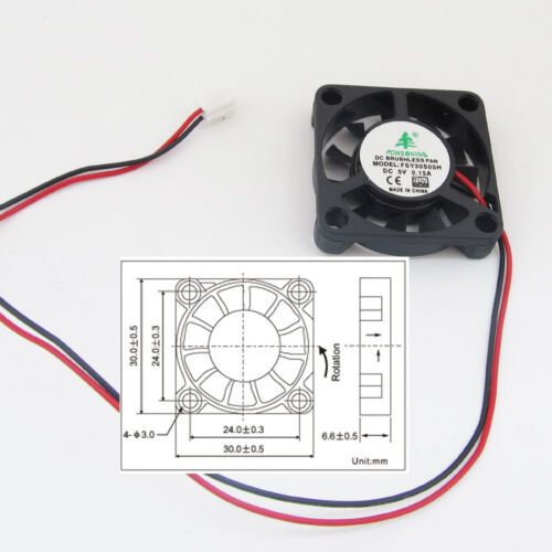 50X Brushless Dc Cooling Fan 30X30X6Mm 30Mm 3006 11Blade 5V 0.15A 2Pin Connector