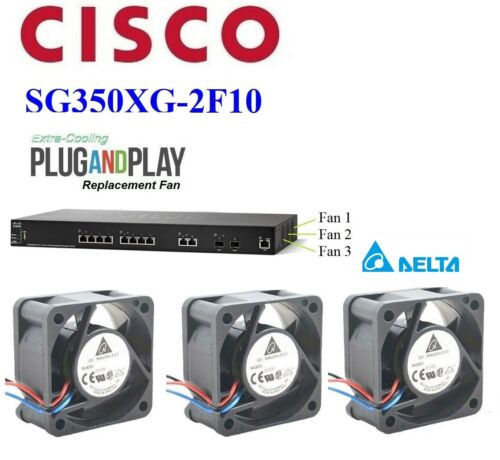 Set Of 3X New Delta Replacement Fans For Cisco Sg350Xg-2F10