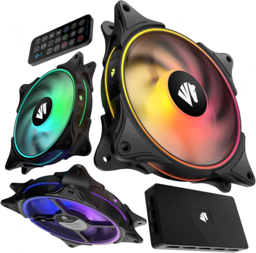 Asiahorse Fs-9002 Pro 120Mm Pwm Fans(800-1800Rpm) With 5V B-3Pack(Pro), Black