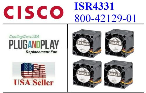 4 Pack Replacement (Fans Only) For Cisco Isr4331 800-42129-01; 700-45498-01