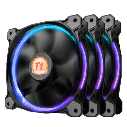 Thermaltake Riing12 Led Rgb Fan 256 Colors 120Mm, Includes 3 Fans And Fan Switch