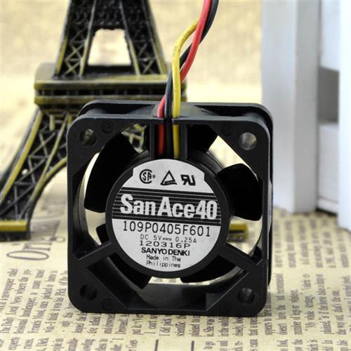 1Pc Sanyo 109P0405F601 4Cm 4020  5V 0.25A 3-Wiredouble Ball  Switch Cooling Fan